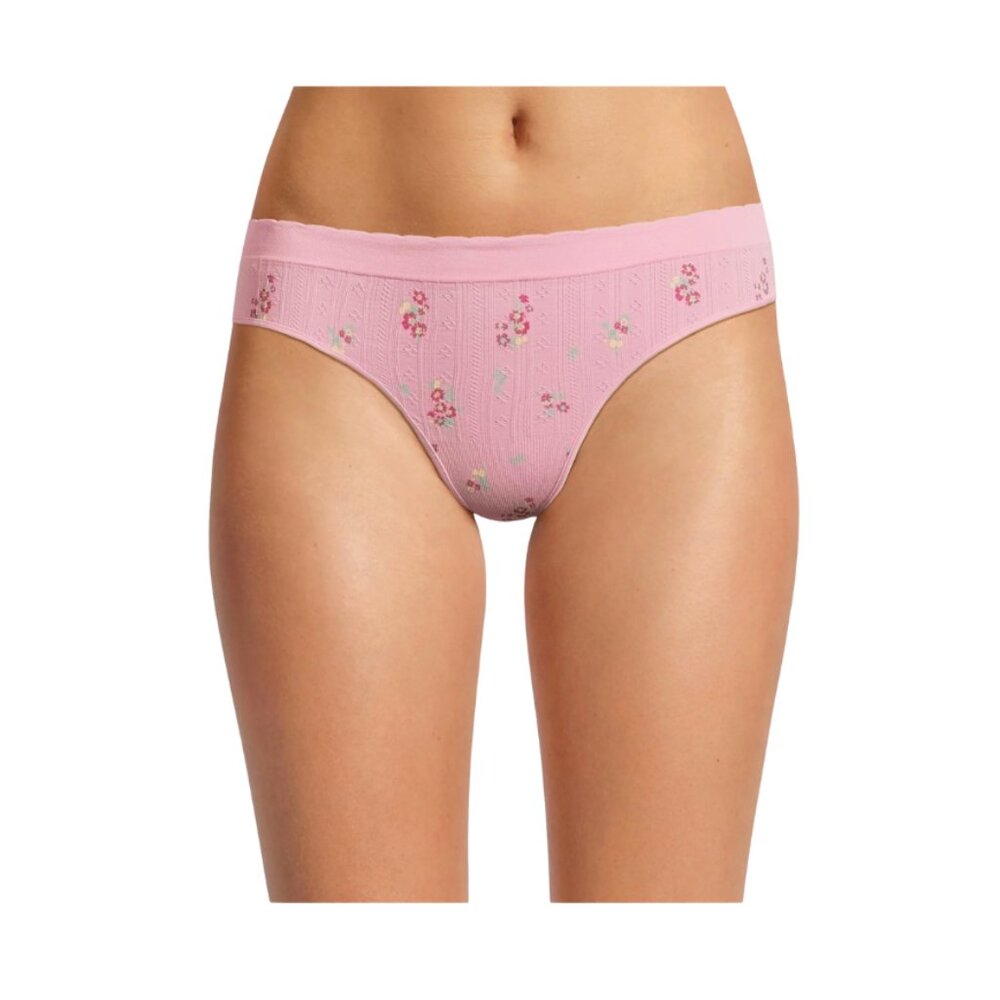 Plus Size s Seamless Pointelle Thong - Comfortable & Stylish"